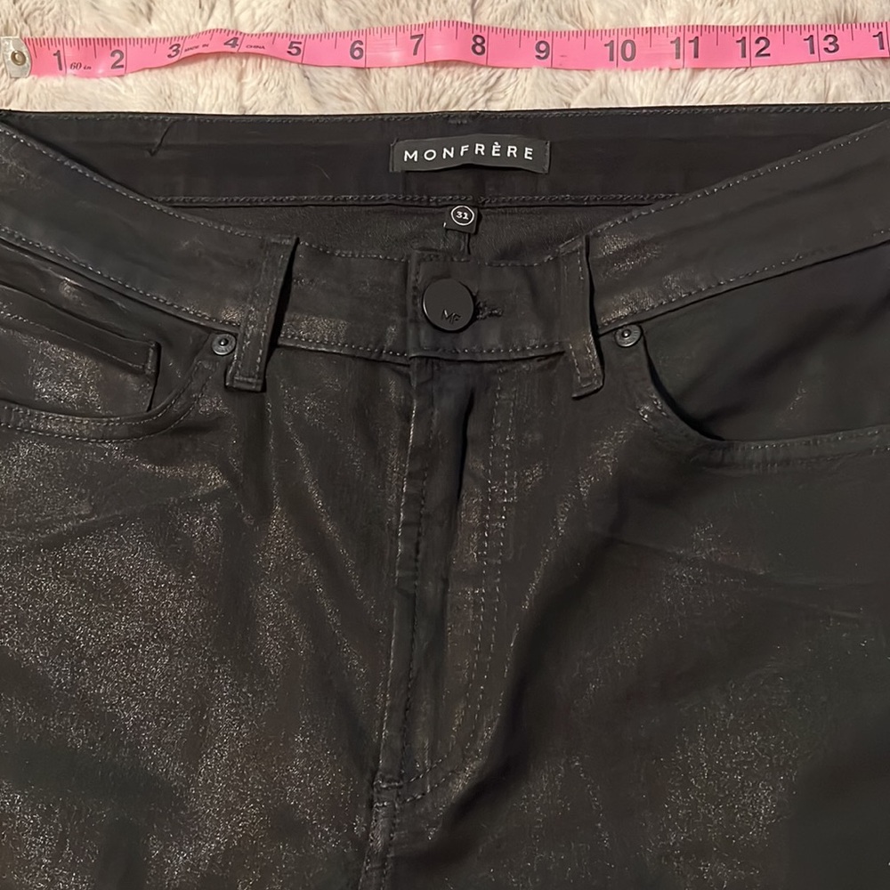 Monfrère Greyson Noir Coated Japanese Black Slim Denim Men Sz 31 - Picture 8 of 14
